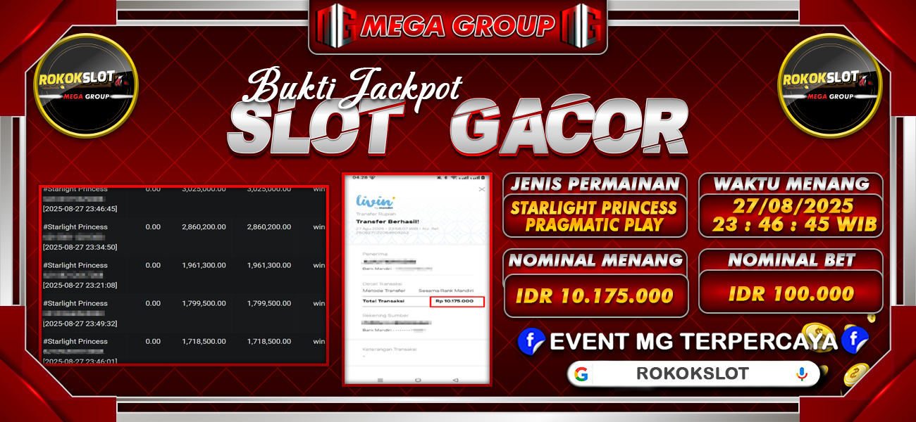 Bukti JP situs Rokokslot hari Kamis, 28 Agustus 2025