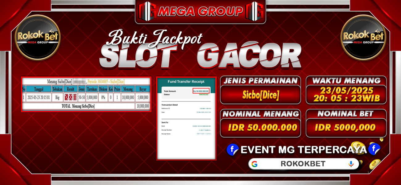 Bukti JP situs Rokokbet hari Jumat, 23 Mei 2025