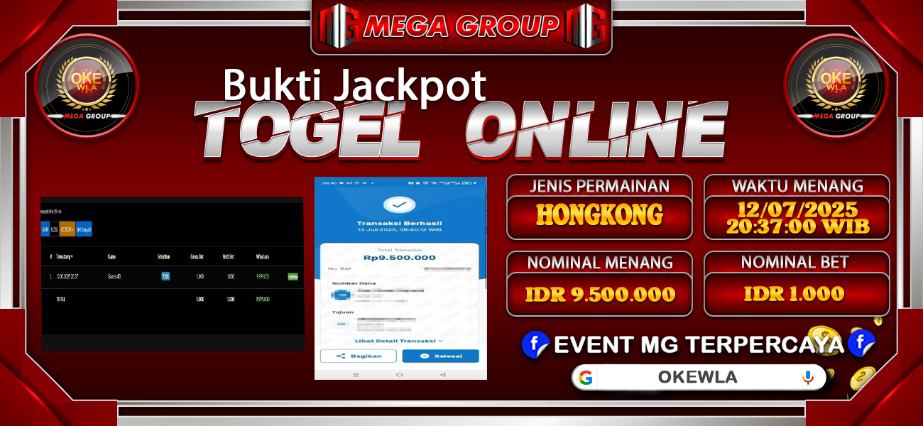 Bukti JP situs Okewla hari Sabtu, 12 Juli 2025