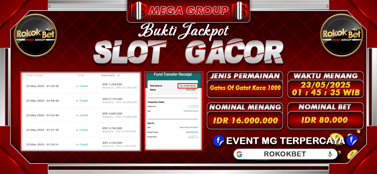 Bukti JP situs Rokokbet hari Jumat, 23 Mei 2025