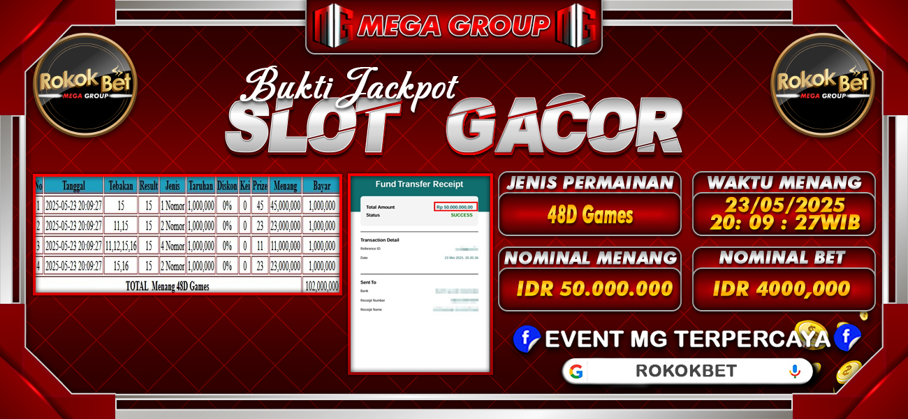 Bukti JP situs Rokokbet hari Jumat, 23 Mei 2025