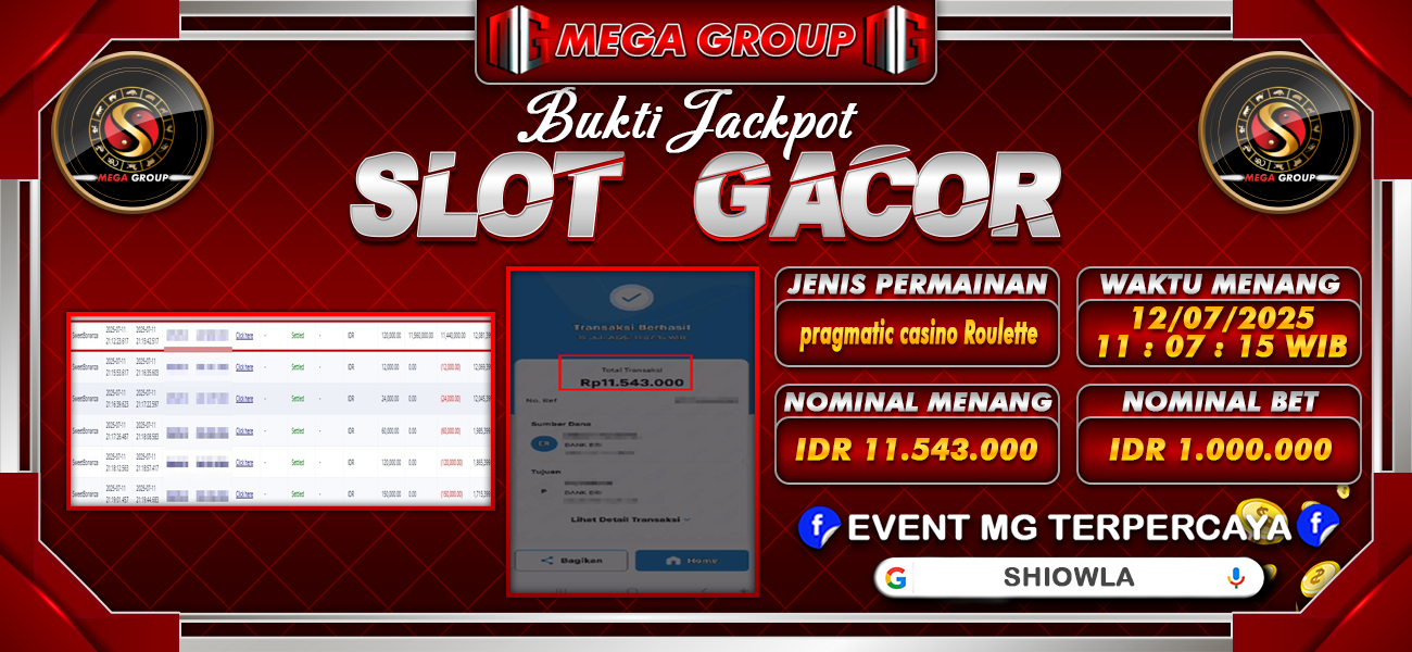 Bukti JP situs Shiowla hari Sabtu, 12 Juli 2025